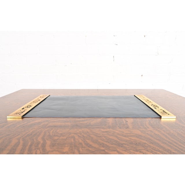 Tiffany Studios Tiffany Studios New Grapevine Bronze Doré Blotter Ends With Leather Desk Blotter For Sale - Image 4 of 13