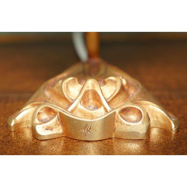 Vintage Art Nouveau Gilt Bronze and Glass Table Lamps by Hector Guimard, 1920, Set of 2 For Sale - Image 14 of 18