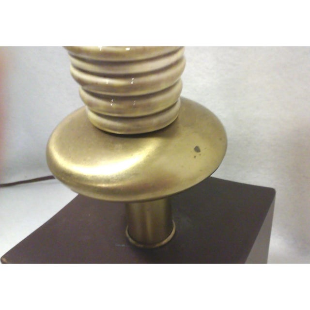 1950s 1950s Mid-Century Modern Brown Ceramic Atomic Lamp For Sale - Image 5 of 5