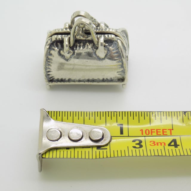 Vintage Italian Silver 800 Purse Dollhouse Miniature Box, 1970s For Sale - Image 13 of 14