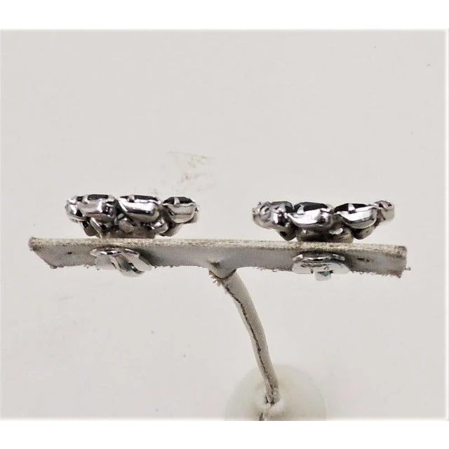 Modern Vintage Signed Ledo Faux-Aquamarine & Faux-Sapphire Clip Earrings - 2 Pieces For Sale - Image 3 of 9