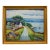 1980s Framed Impressionist Coastal Village Landscape Painting For Sale