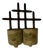 Miniature Vintage Tramp Art Hand Made Objet d'Art of Planters With Trellis For Sale
