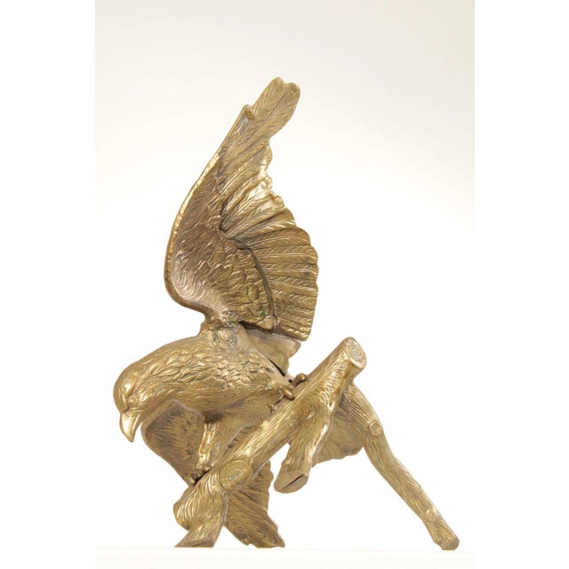 Vintage Large Brass Eagle Sculpture For Sale - Image 12 of 12