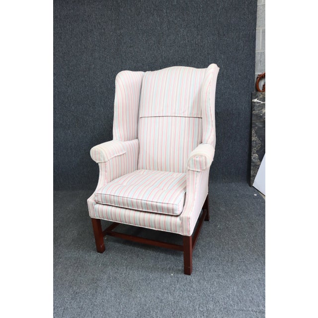 Hickory Chippendale Style Mahogany Wing Chair For Sale In Philadelphia - Image 6 of 6