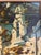Vintage Mid Century Impasto Oil Painting, Historic House in Autumn, Signed S. Harper, Carved Gold Frame For Sale - Image 9 of 12