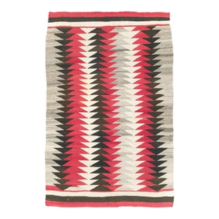Galerie Shabab Collection Tribal Mid-20th Century Handmade American Flatweave Navajo Throw Rug For Sale