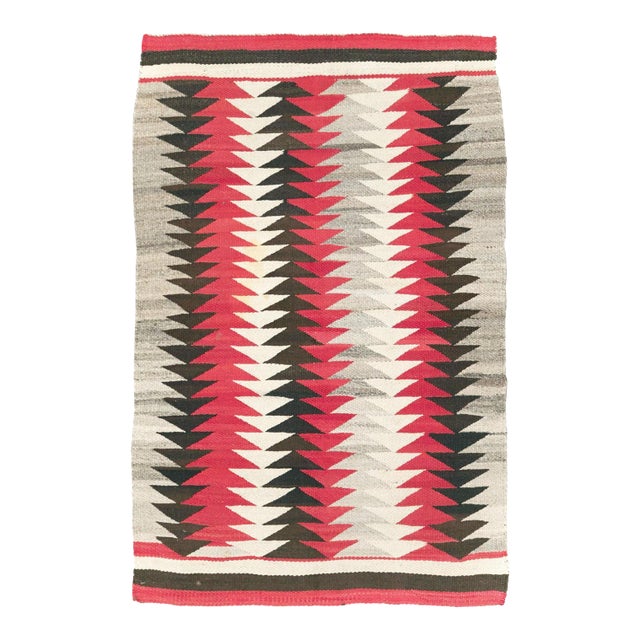 Galerie Shabab Collection Tribal Mid-20th Century Handmade American Flatweave Navajo Throw Rug For Sale