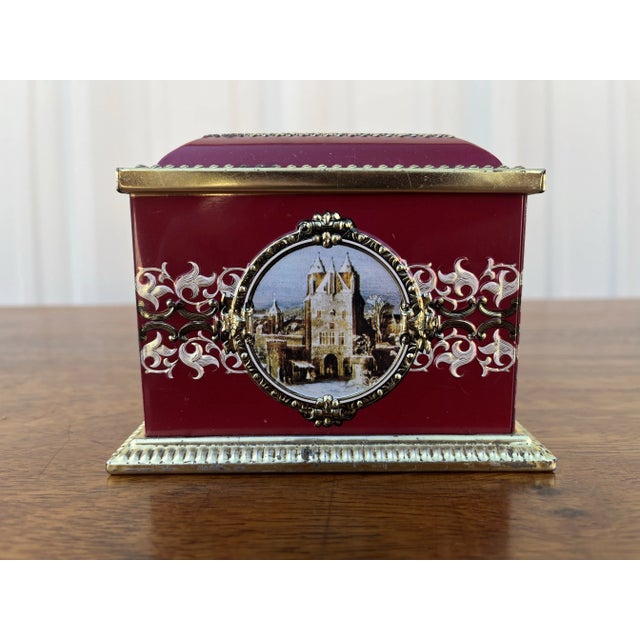 1970's Western Germany Christmas Cookie Tin Container For Sale - Image 4 of 12