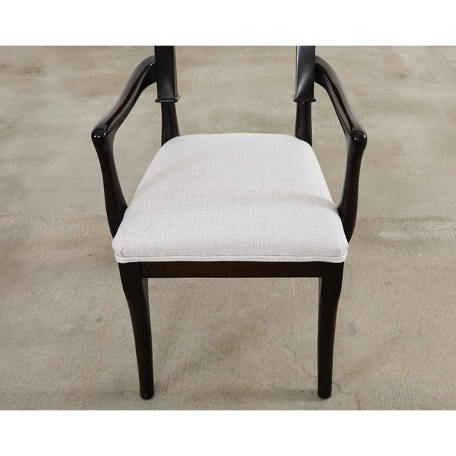 Black Set of Five Christian Liaigre for Nobilis Mahogany Dining Chairs For Sale - Image 8 of 12