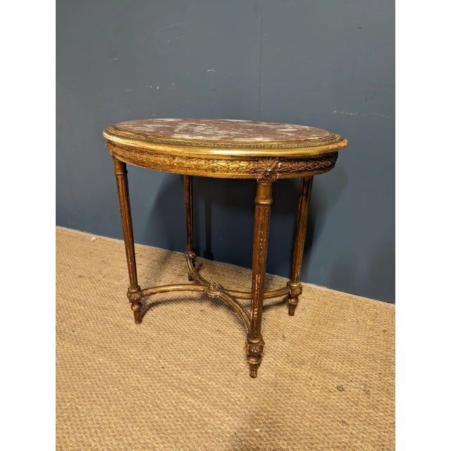Napoleon III Golden Side Table For Sale - Image 5 of 6