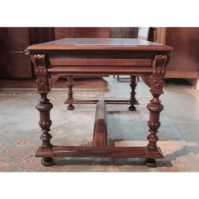1920s 20th Century Gothic Style Oak Desk, 1920s For Sale - Image 5 of 11
