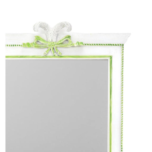 Traditional White Painted Mirror Frame With Decorative Duke of Windsor's Feather on Top For Sale - Image 3 of 7
