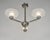 MULLER FRERES A rare French 1930-35 art deco chandelier in nickel plated solid brass or bronze holding three cups by...