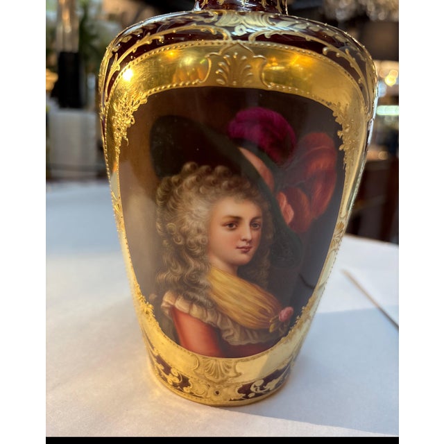 French 19th Century Hand Painted Portrait Cabinet Vase by Rosenthal For Sale - Image 3 of 6