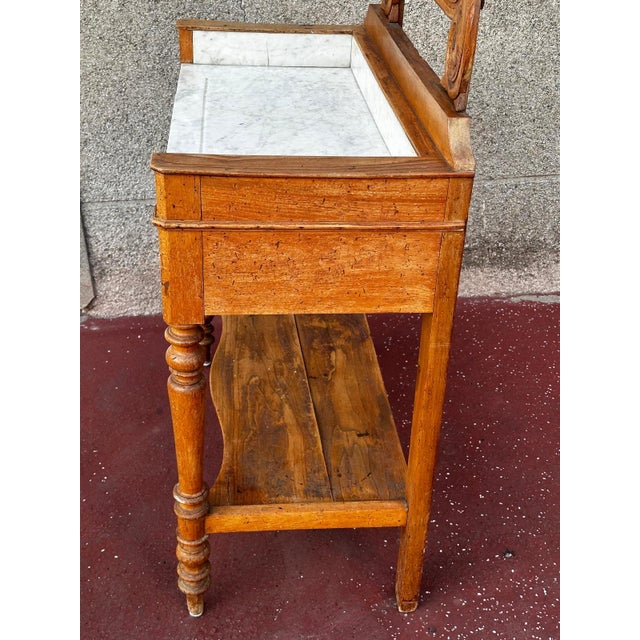 Louis Philippe Cherrywood Dressing Table with Marble Top and Swiveling Mirror, France, 19th Century For Sale - Image 12 of 18