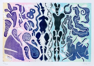 Bjørn Nørgaard, Orfeus and Eurydike, Lithography