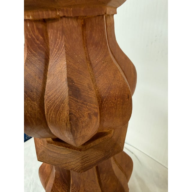 Mid 20th Century Mid 20th Century Carved Column Table Lamp For Sale - Image 5 of 12