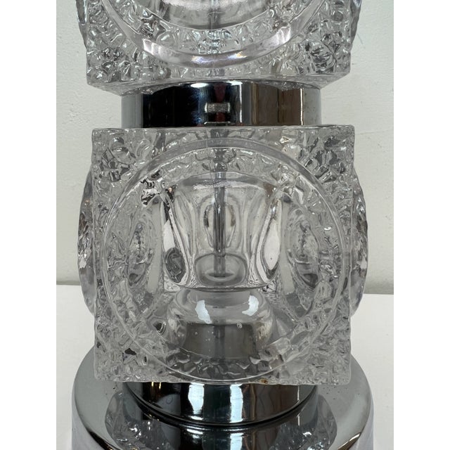 Ice Glass Cube Table Lamp from Peill & Putzler, 1970s For Sale - Image 10 of 11