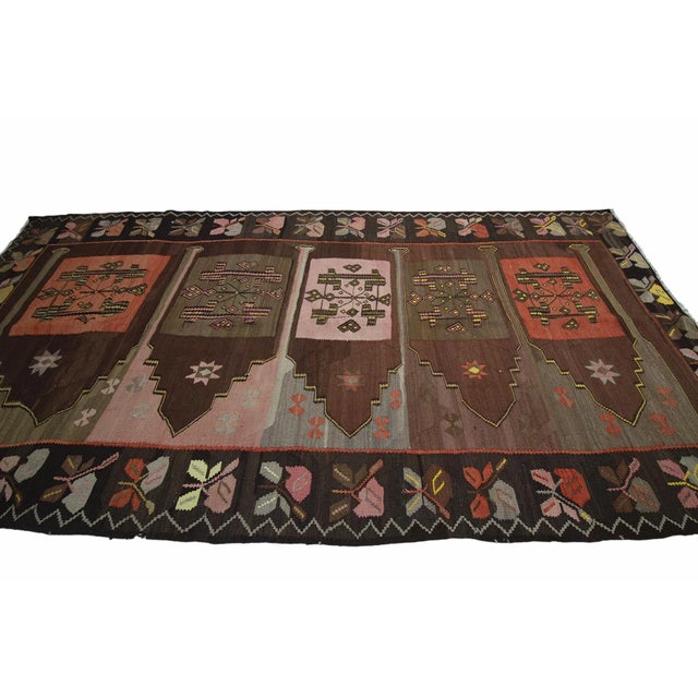 Vintage Turkish Kilim Rug For Sale - Image 4 of 7