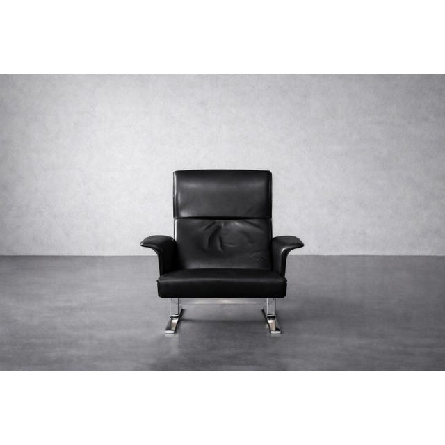 Mid-Century Modern Danish Black Leather Lounge Chair by Georg Thams for A/S Vejen Polstermöbelfabrik, 1960s For Sale - Image 13 of 18