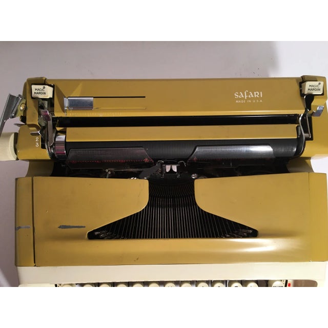 Mustard Vintage Mustard Royal Safari Typewriter With Case & Key For Sale - Image 8 of 13