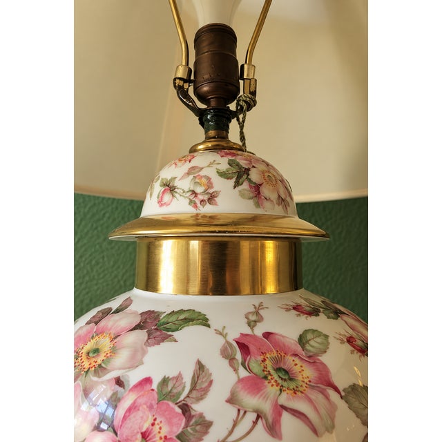 Metal Schumann Arzberg Bavaria Briar Rose Porcelain Table Lamps For Sale - Image 7 of 13