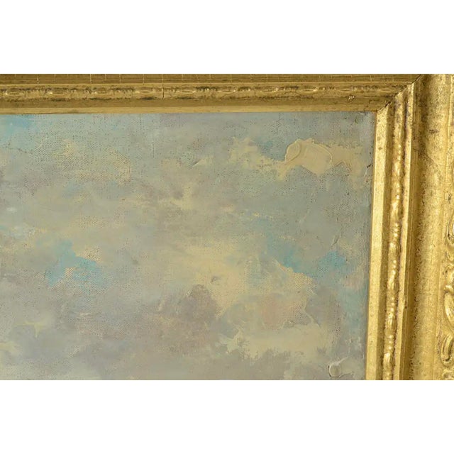 Wood 1950s Original Mid-Century Children in a Field Acrylic Painting on Stretched Canvas Anco Bilt 20 Signed For Sale - Image 7 of 9