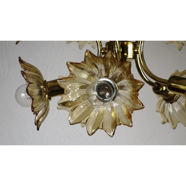 Metal Vintage Hanging Light in Brass and Glass from Sische Leuchten, 1970s For Sale - Image 7 of 15