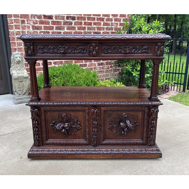Antique French Server Sideboard Console Sofa Table Cabinet 2-Tier ...