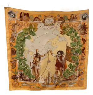 Hermès Samuel De Champlain Silk Scarf by Kermit Oliver 2006