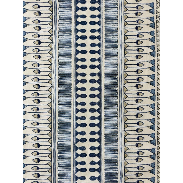 Thibaut Thibaut Anna French Cairo Blue and White Fabric 2 3/8 For Sale - Image 4 of 5