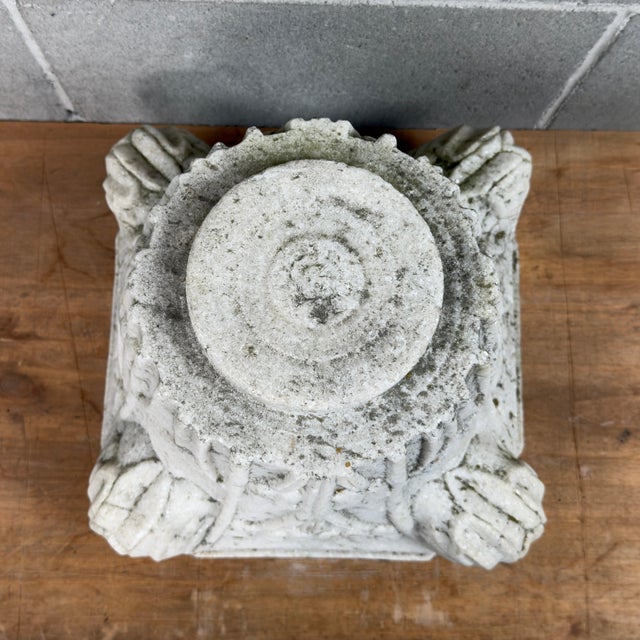 Hand-Carved White Marble Capital in Relief, 20th Century For Sale - Image 5 of 12