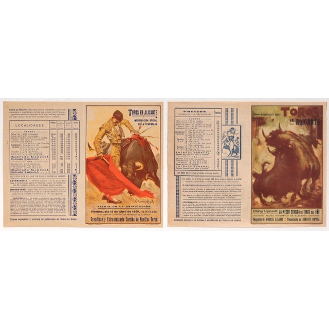 Date: 1950's Size: 8.5 x 10.75 inches About The Poster: According to "Frommer's Travel Guide," bullfighting in Spain...