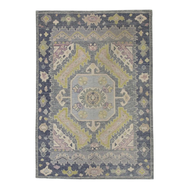 Early 21st Century Modern Turkish Oushak Runner 5'1" X 7'6" For Sale