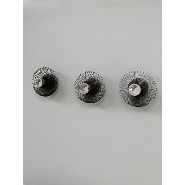 Vintage Wall Lights in Metal, France, 1970, Set of 3 For Sale - Image 3 of 11
