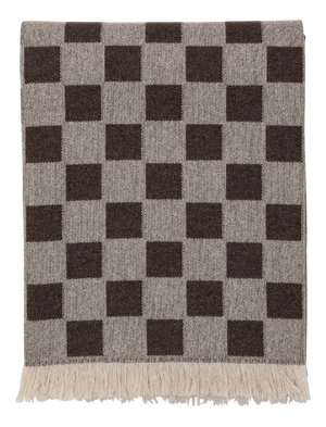Brown Checkered Plaid in Cashmere and Wool by Villa Como