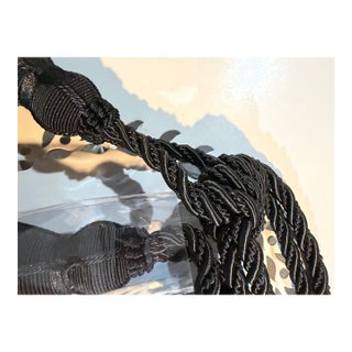 Pair of Black 30 Inch Drapery Tie Back Tassels For Sale