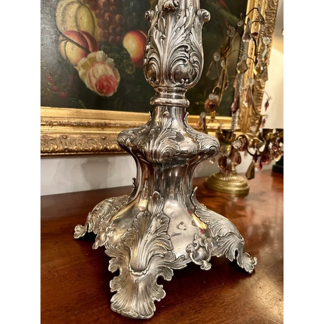 English 19th Century Georgian Silver Plate Candelabrum /Candelabra For Sale - Image 3 of 12