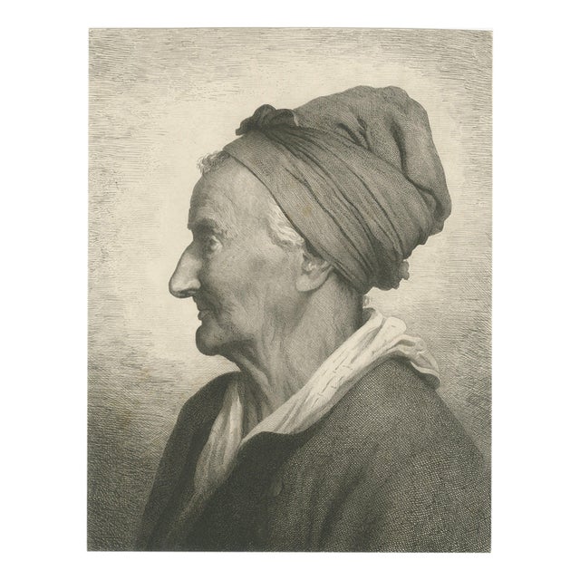 Joel Ballin, Bust of a 75-Year-Woman, 1850, Etching For Sale