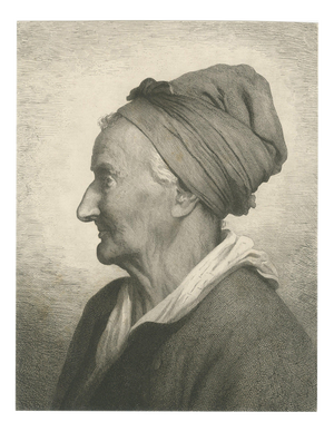 Joel Ballin, Bust of a 75-Year-Woman, 1850, Etching