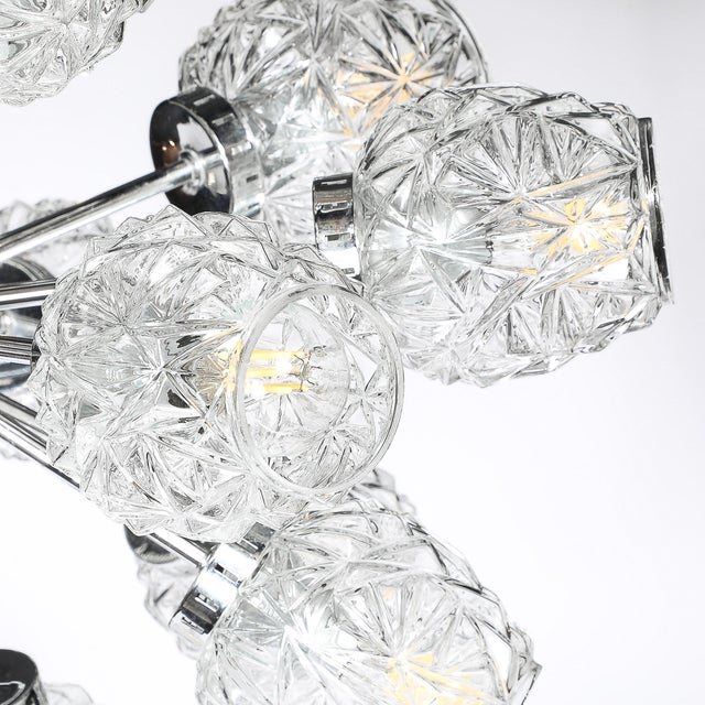 Mid-Century 18-Arm Chrome & Glass Sputnik Chandelier Attributed to Richard Essig For Sale - Image 11 of 18