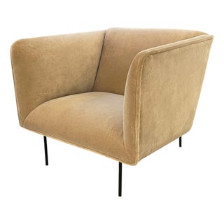 Blu Dot Dandy Oversized Velvet Lounge Chair For Sale