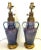 Traditional Vintage Ceramic Amphora Handled Vase Lamps With Purple Floral Decoration- a Pair For Sale - Image 3 of 12