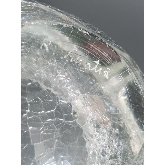1980s Renato Anatra Murano Ghiacciato Glass Bowl For Sale - Image 6 of 12