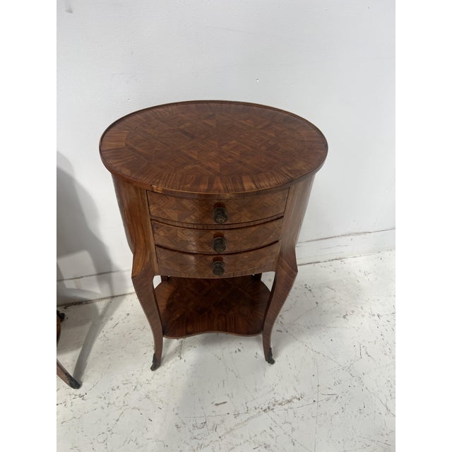 Small 20th Century Kidney-Shaped Chests of Drawers in Marquetry Veneer, Set of 2 For Sale - Image 11 of 14