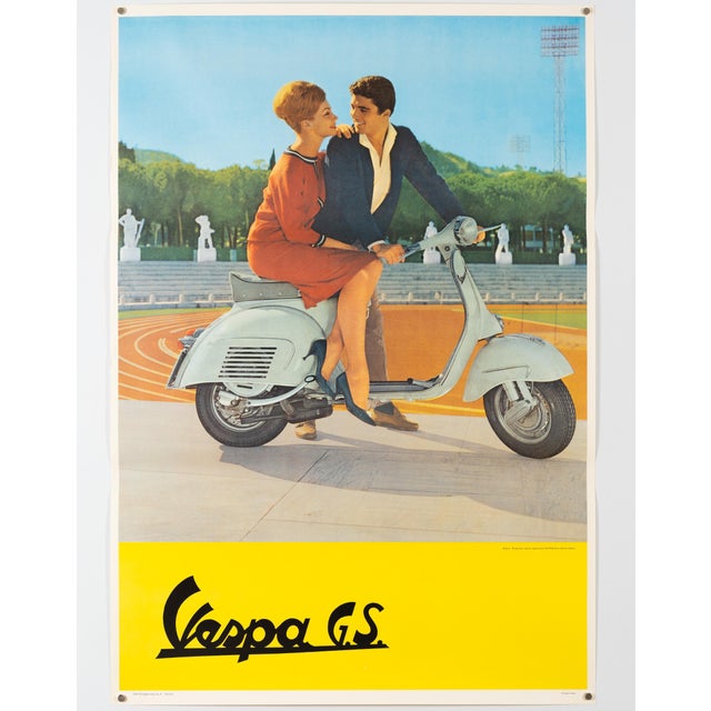 Modern Advertising Poster from Vespa G.S, 1960 For Sale - Image 3 of 9