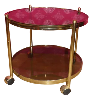 Hollywood Regency Brass & Glass Tea Cart