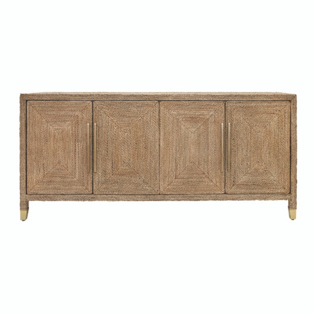 Matthew Izzo Home Casey Wrapped Rope Four Door Buffet With Satin Brass Door Pulls and Footcaps For Sale - Image 10 of 10