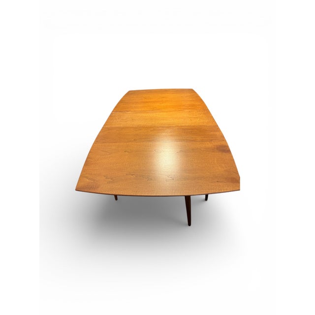 Walnut Drop-Leaf Extension Dining Table, 1950s Mid-Century Modern For Sale - Image 4 of 16